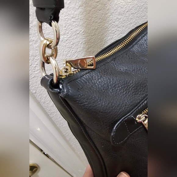 Coach F34823 Mae Black Pebble Leather Crossbody Bag EUC - Picture 7 of 16